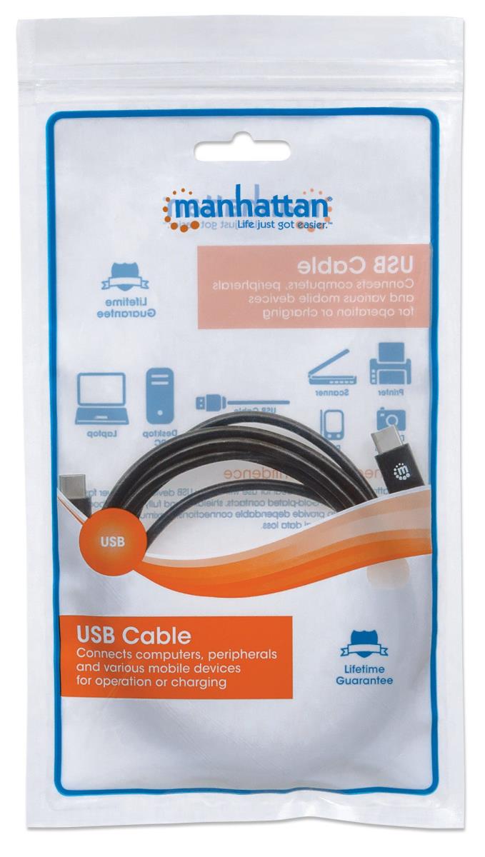 INTELLINET/MANHATTAN USB 2.0 Cable Type-C Male To Type-C Male 480Mbps 2m Black