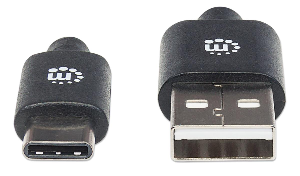 INTELLINET/MANHATTAN USB 2.0 Cable Type-A Male to Type-C Male 480Mbps 3m Black