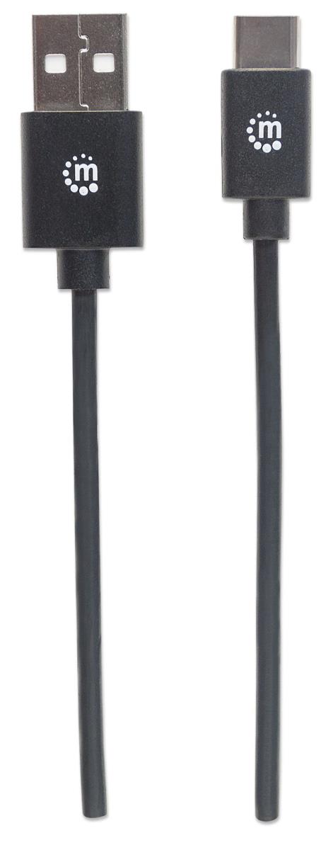 INTELLINET/MANHATTAN USB 2.0 Cable Type-A Male to Type-C Male 480Mbps 3m Black