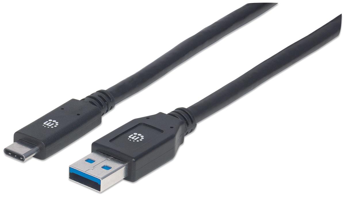 INTELLINET/MANHATTAN USB 3.1 Cable Gen 1, Type-A Male to Type-C Male, 5 Gbps, 3m Black