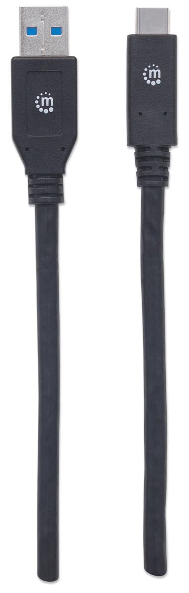 INTELLINET/MANHATTAN USB 3.1 Cable Gen 1, Type-A Male to Type-C Male, 5 Gbps, 3m Black