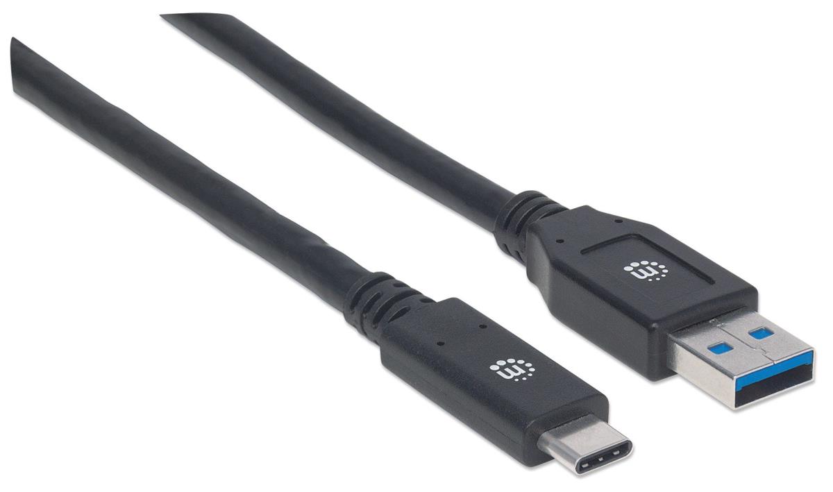 INTELLINET/MANHATTAN USB 3.1 Cable Gen 1, Type-A Male to Type-C Male, 5 Gbps, 3m Black