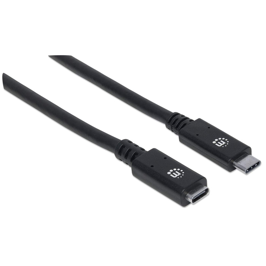 INTELLINET/MANHATTAN USB 3.1 Cable Gen 2, Type-C Male to Type-C Female, 10 Gbps, 5 A, 50cm Black