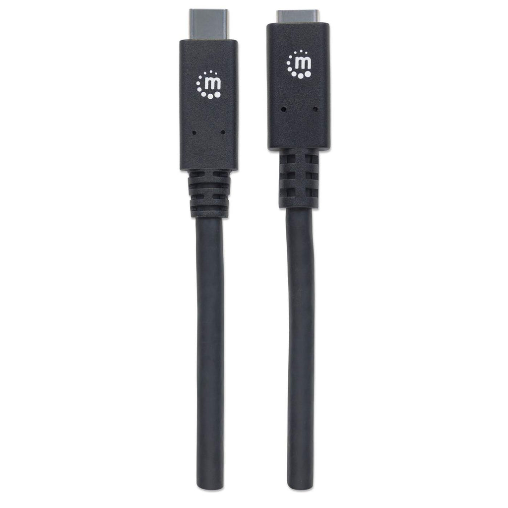 INTELLINET/MANHATTAN USB 3.1 Cable Gen 2, Type-C Male to Type-C Female, 10 Gbps, 5 A, 50cm Black
