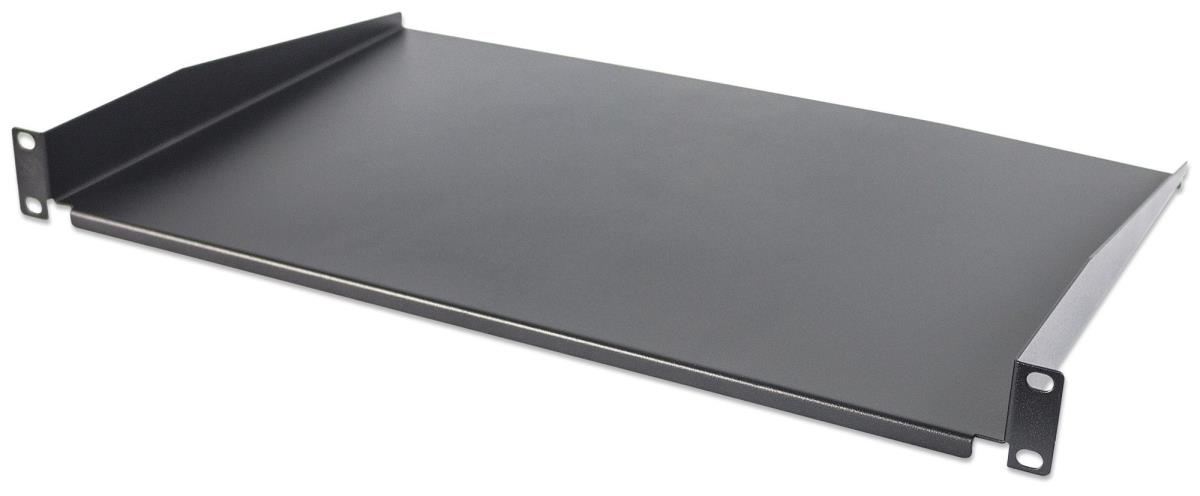 INTELLINET/MANHATTAN Cantilever Shelf 19in Black 1u 2-point Front Mount 300mm