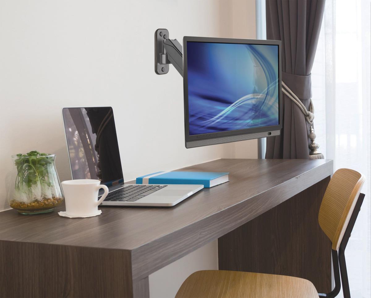 INTELLINET/MANHATTAN Monitor Mount - Wall - 1 Monitor - Tilt/Swivel/Rotatable - 17 To 32in - Black