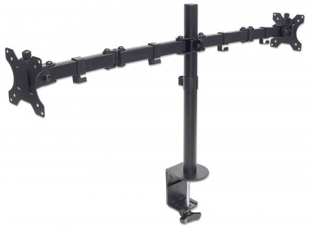 INTELLINET/MANHATTAN Monitor Mount - Desk - 2 Monitors - Full Motion - 13 To 32in - Black