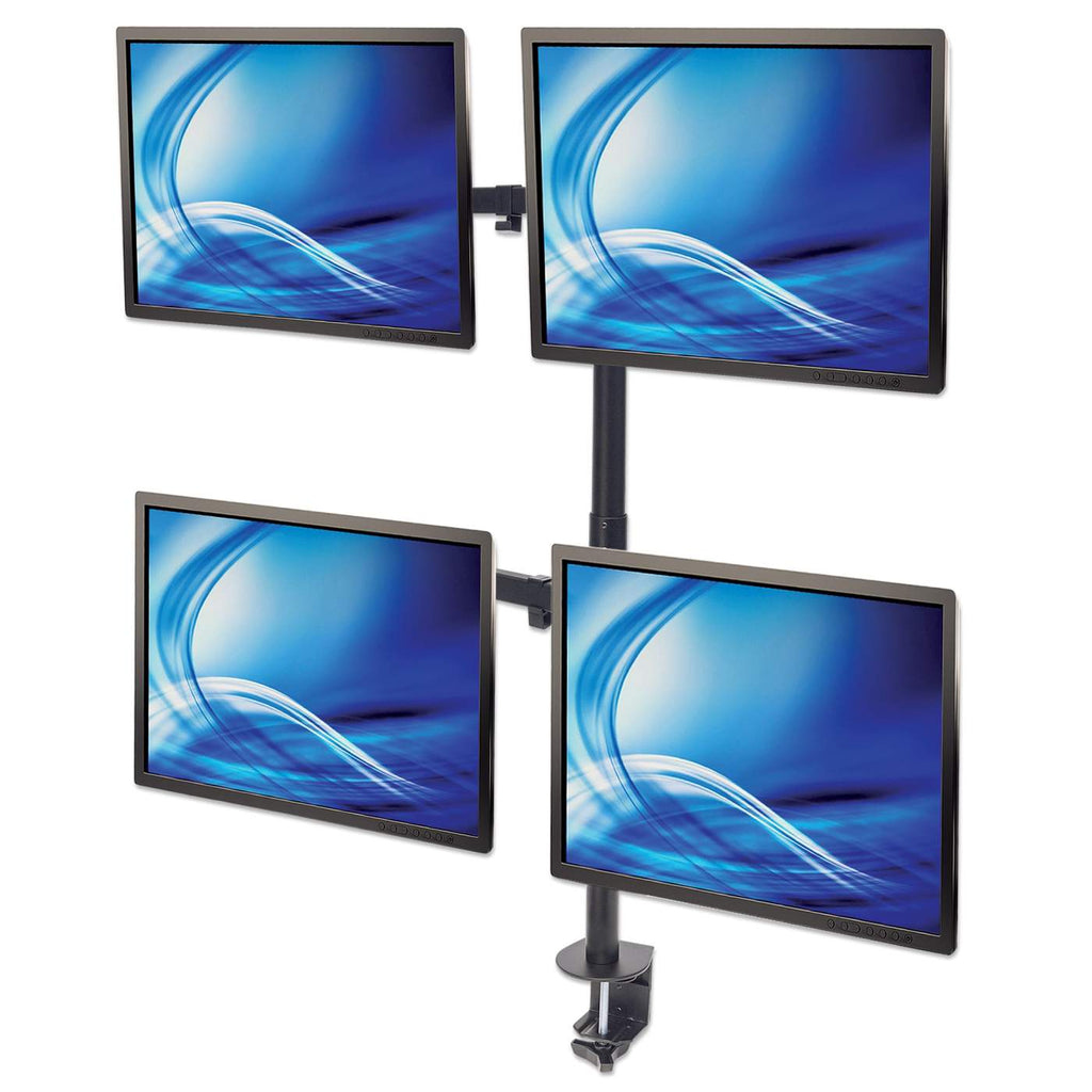 INTELLINET/MANHATTAN Monitor Mount - Desk - 4 Monitors - Full Motion - 13 to 32in - Black