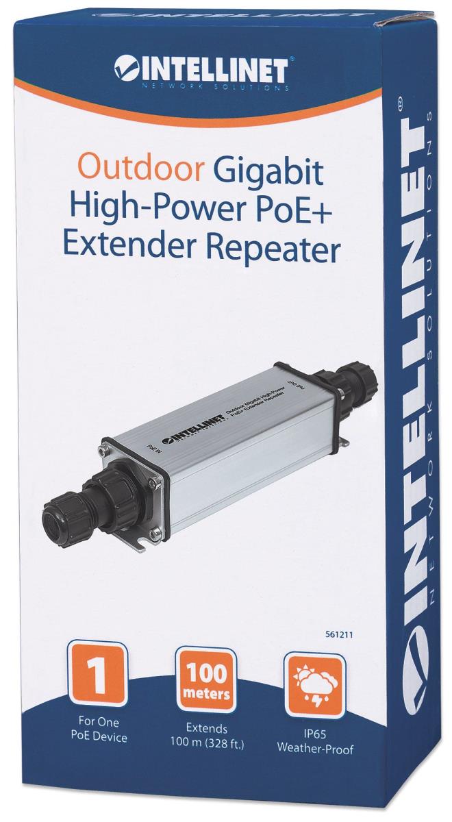 INTELLINET/MANHATTAN Outdoor Gigabit High-power Poe+ Extender Repeater
