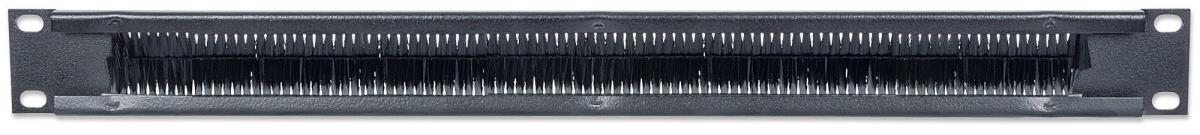 INTELLINET/MANHATTAN Cable Entry Panel - 19in - 1U - With Brush Insert - Black