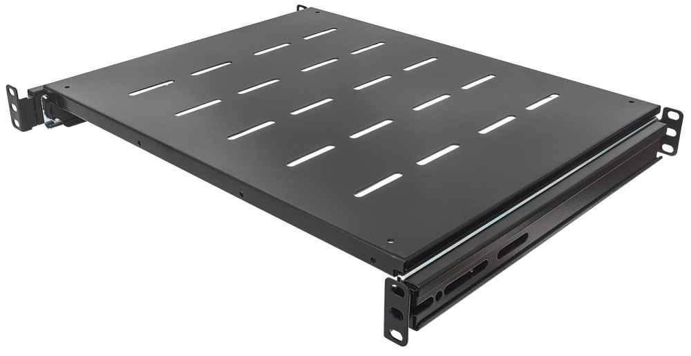 INTELLINET/MANHATTAN Sliding Shelf - 19in - 1U - 600/1000mm Depth, Shelf/550mm - Black