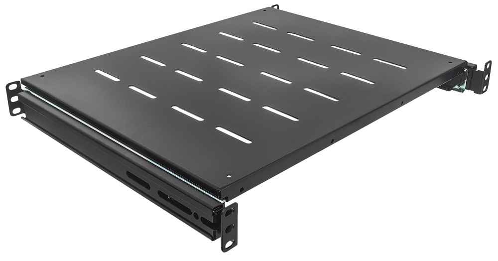 INTELLINET/MANHATTAN Sliding Shelf - 19in - 1U - 600/1000mm Depth, Shelf/550mm - Black