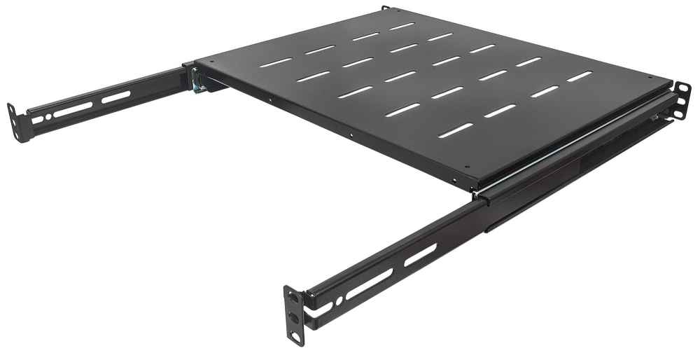 INTELLINET/MANHATTAN Sliding Shelf - 19in - 1U - 600/1000mm Depth, Shelf/550mm - Black