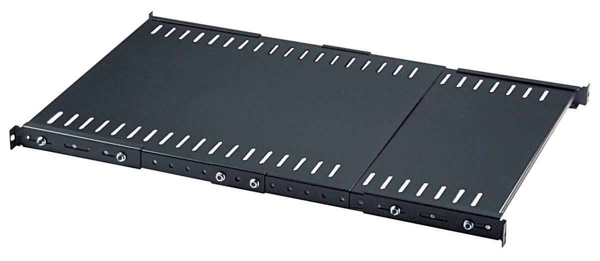 INTELLINET/MANHATTAN Fixed Extending Shelf - 19in - 1U - Steel - Adjustable Depth From - 55.88 - 101.6 cm