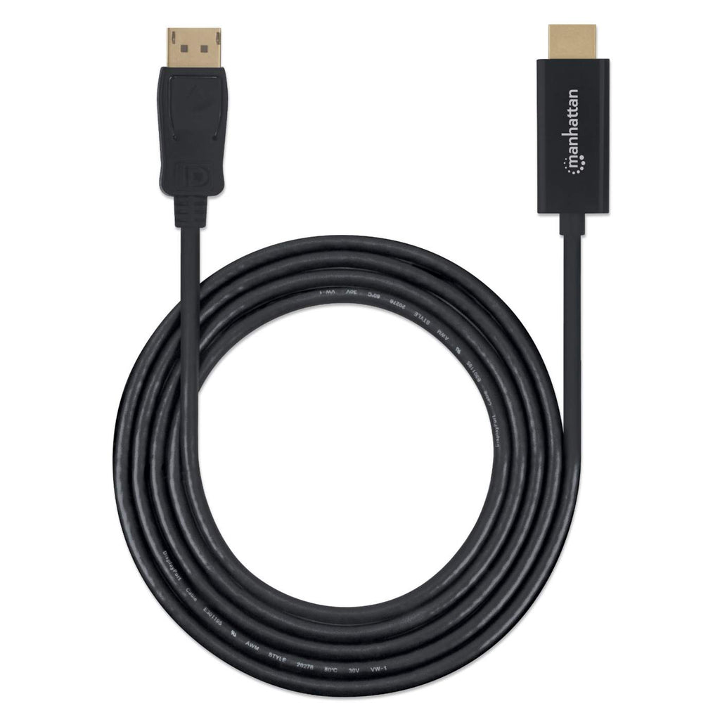 INTELLINET/MANHATTAN DisplayPort Male To Hdmi Male Cable 1m Black (152662)