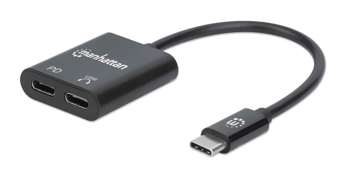 INTELLINET/MANHATTAN USB-C Male to USB-C Audio Adapter With USB-C Power Delivery Port