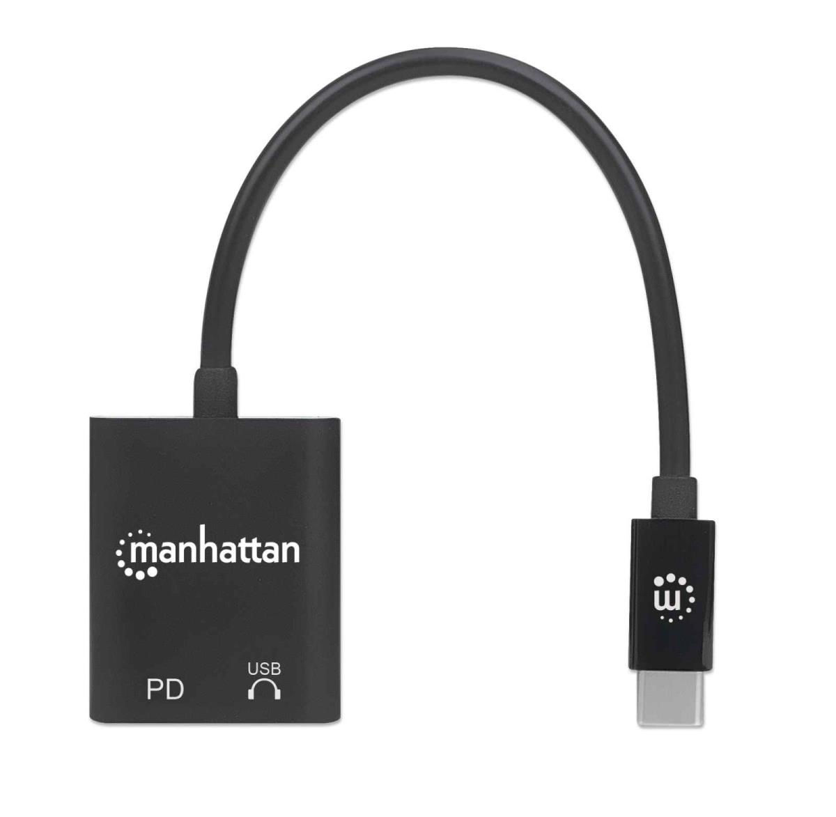 INTELLINET/MANHATTAN USB-C Male to USB-C Audio Adapter With USB-C Power Delivery Port