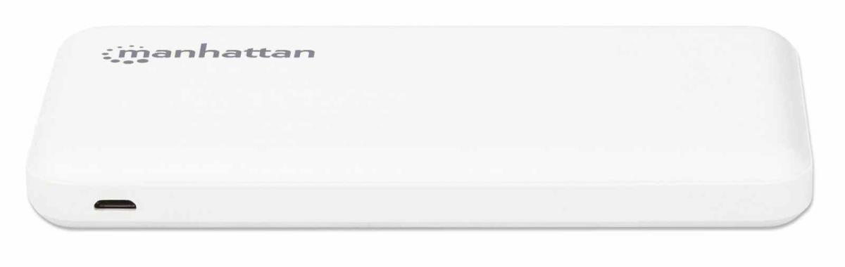 INTELLINET/MANHATTAN Power Bank 10000mah 2xUSB-A Output Ports (2.1A and 1A), 2xInput Ports (USB-C and Micro-USB, 2A each), White