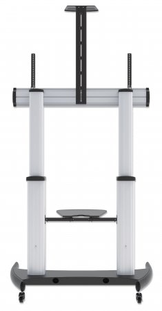 INTELLINET/MANHATTAN TV Cart - 1 TV - Tilt/Height-Adjustable - 60 to 100in - Silver/Black