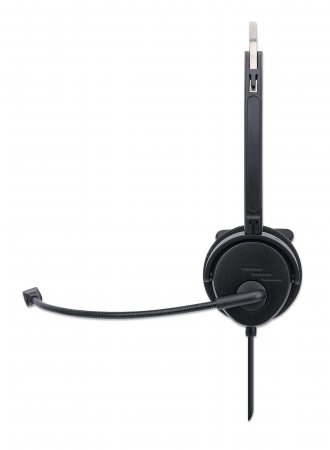 INTELLINET/MANHATTAN Headset Single-sided On-ear Design w/Adjustable Microphone - Mono - USB - Black