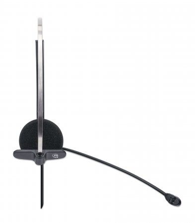INTELLINET/MANHATTAN Headset Single-sided On-ear Design w/Adjustable Microphone - Mono - USB - Black