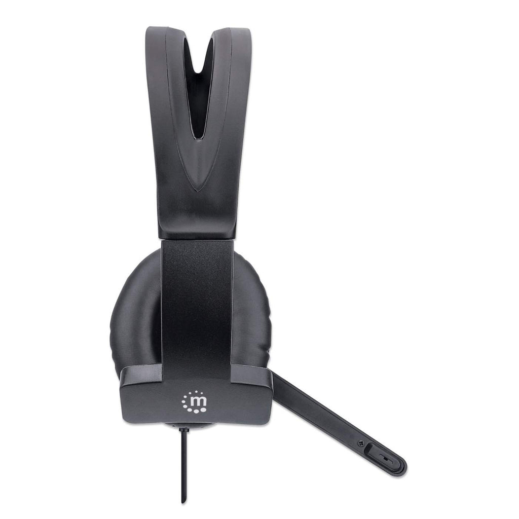 INTELLINET/MANHATTAN Headset Single-sided Over-ear Design w/Adjustable Microphone - Mono - USB - Black
