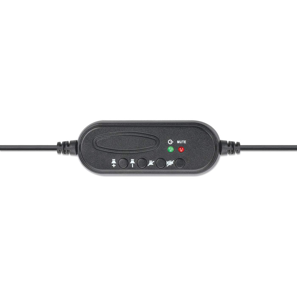 INTELLINET/MANHATTAN Headset Single-sided Over-ear Design w/Adjustable Microphone - Mono - USB - Black