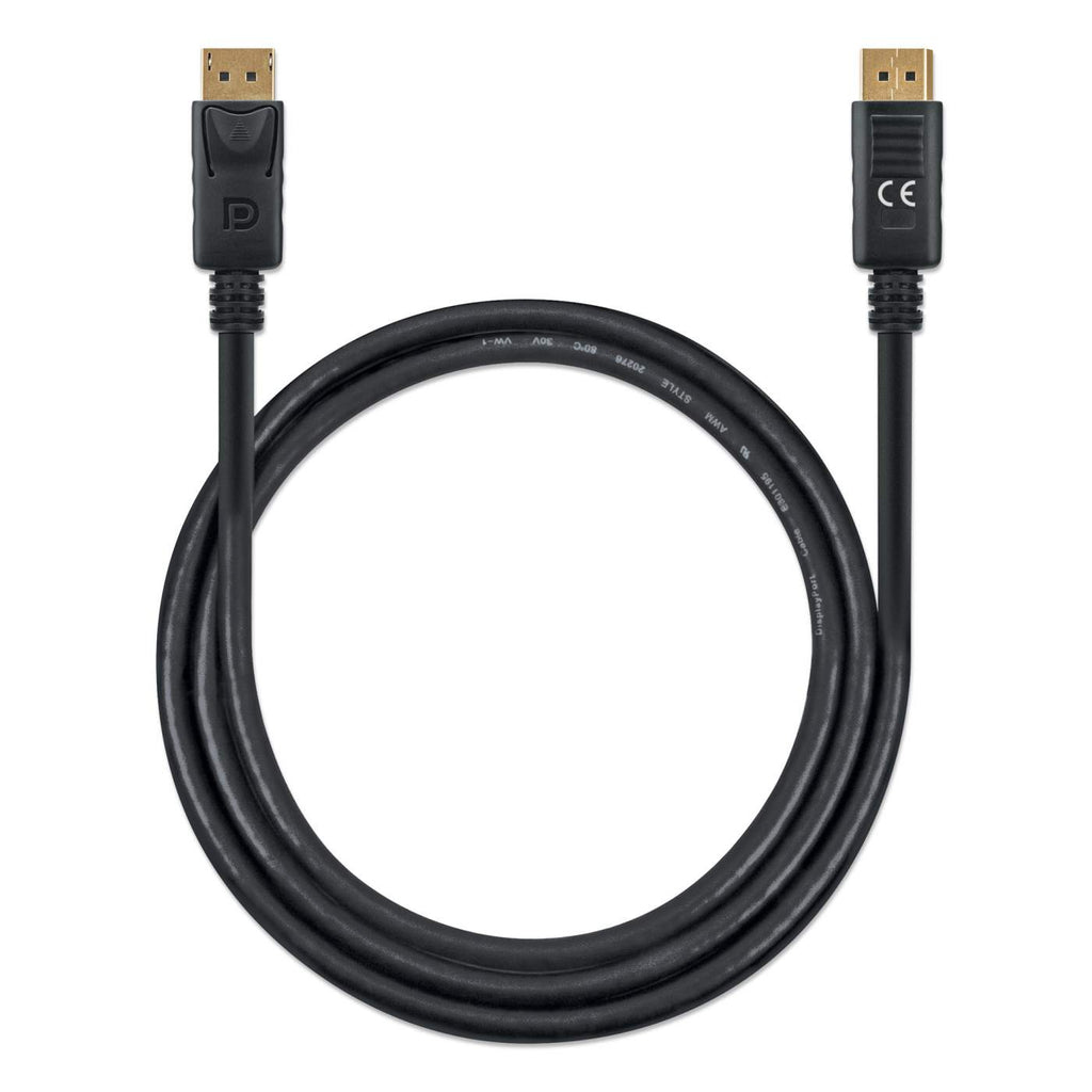 INTELLINET/MANHATTAN DisplayPort Cable 1m 8k/60hz- Pvc Male/Male Black