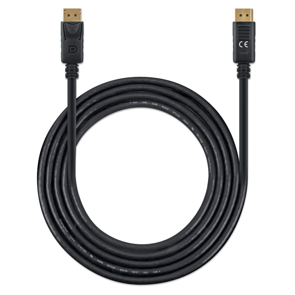 INTELLINET/MANHATTAN DisplayPort Cable 2m 8k/60hz- Pvc Male/Male Black
