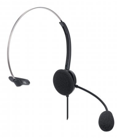 INTELLINET/MANHATTAN Headset - Single-sided Over-ear Design - Mono - USB