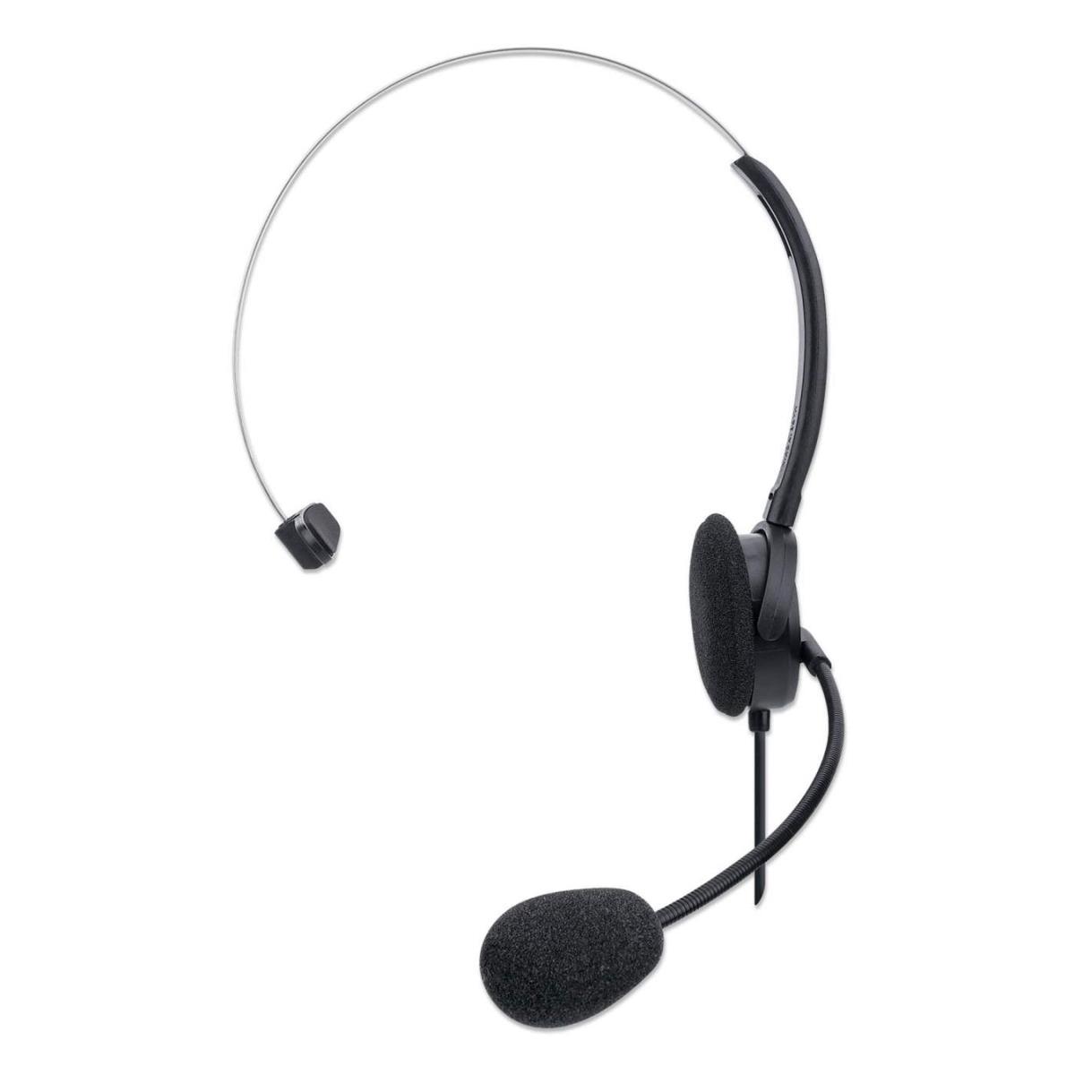 INTELLINET/MANHATTAN Headset - Single-sided Over-ear Design - Mono - USB