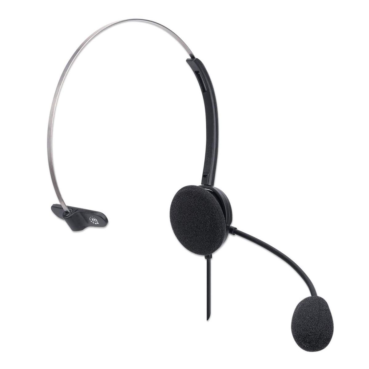 INTELLINET/MANHATTAN Headset - Single-sided Over-ear Design - Mono - USB