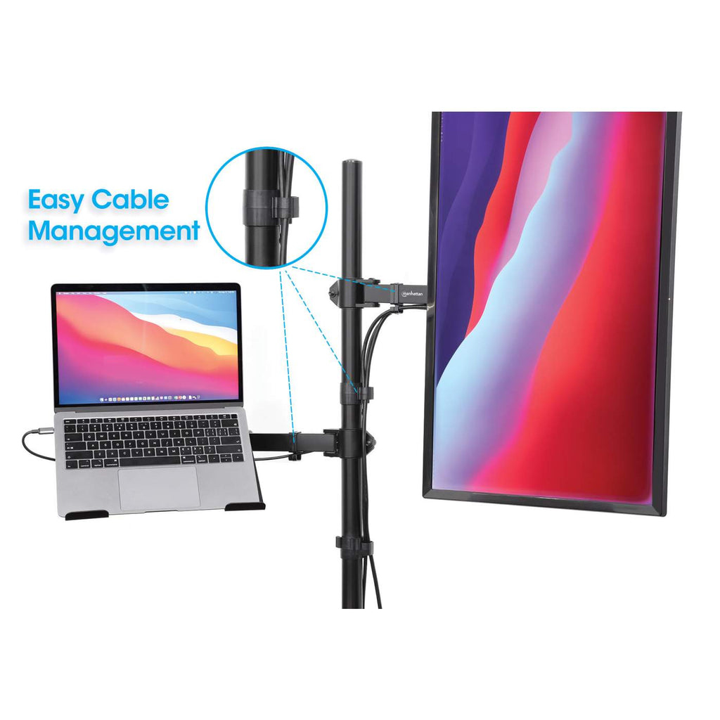INTELLINET/MANHATTAN Desktop Combo Mount with Monitor Arm and Laptop Stand