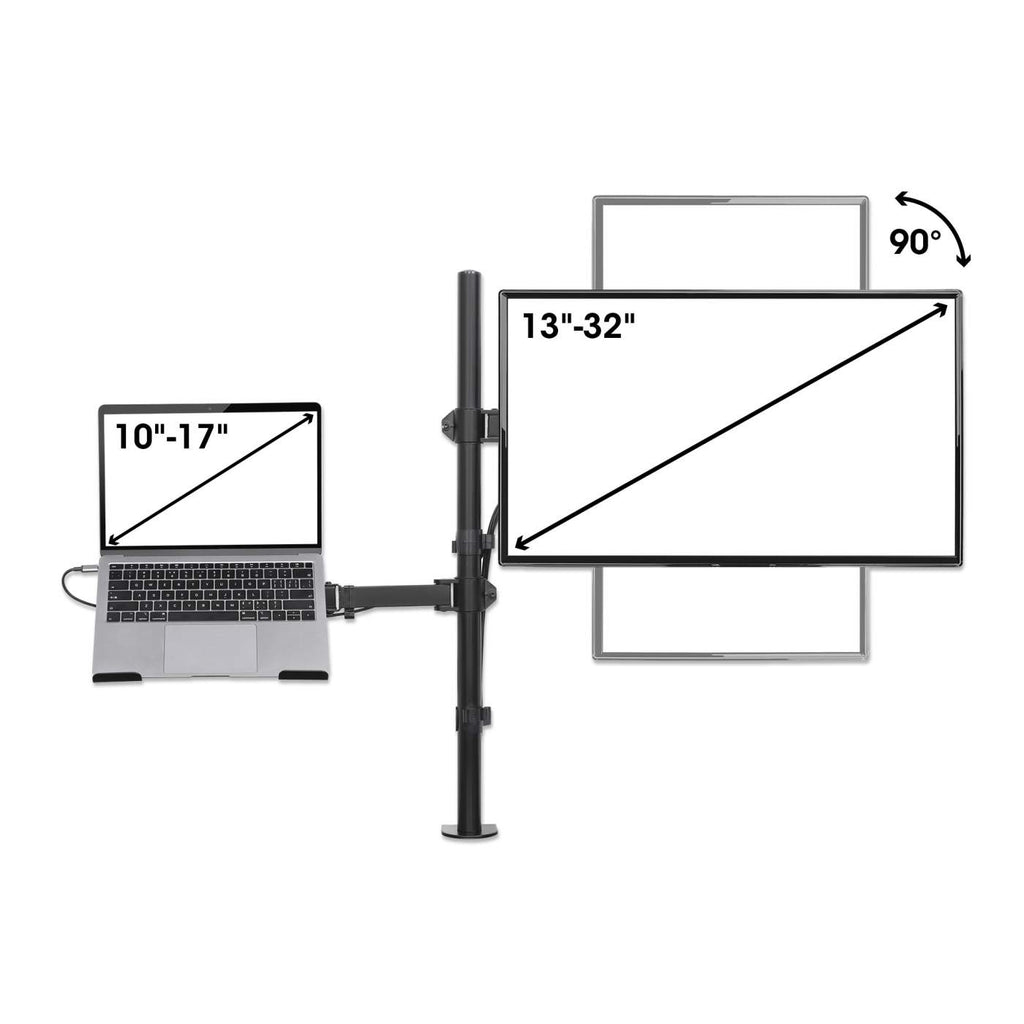INTELLINET/MANHATTAN Desktop Combo Mount with Monitor Arm and Laptop Stand