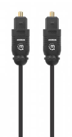 INTELLINET/MANHATTAN Toslink Digital Optical Audio Cable 2xToslink S/PDIF Male Gold-plated Contacts 5m Black