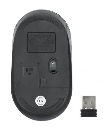 INTELLINET/MANHATTAN Wireless Mouse - Performance III - Optical - USB - Black