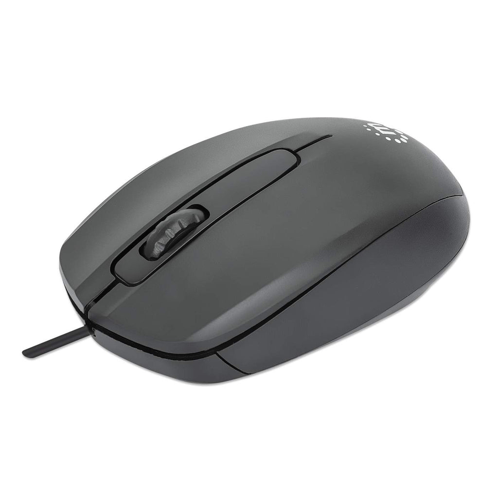 INTELLINET/MANHATTAN Wired Mouse - Comfort II - Optical - USB - Black