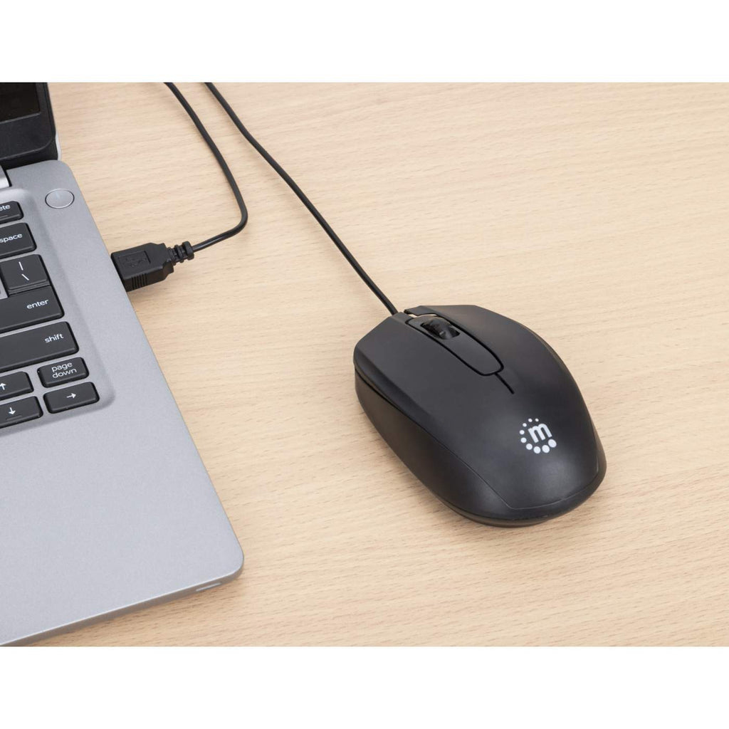 INTELLINET/MANHATTAN Wired Mouse - Comfort II - Optical - USB - Black