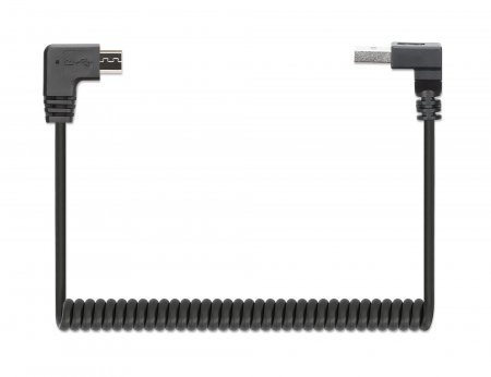 INTELLINET/MANHATTAN USB-A TO Micro-USB Cable 1m- Curly Male/Male Black Usb 2.0