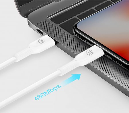 INTELLINET/MANHATTAN USB-C TO Lightning Cable 2m- Male/Male Black Mfi/certified