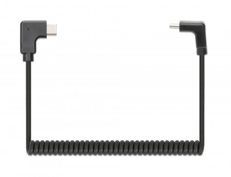 INTELLINET/MANHATTAN USB-C TO USB-C Cable Curly 1m- Male/Male Black USB 2.0