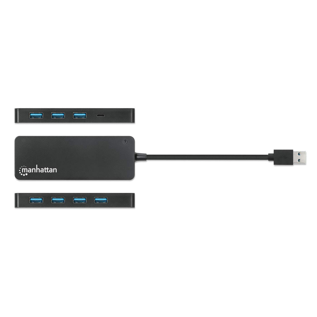 INTELLINET/MANHATTAN USB-A Dock/HUB 7-Port- 7X USB-A USB 3.0 Bus Power Black