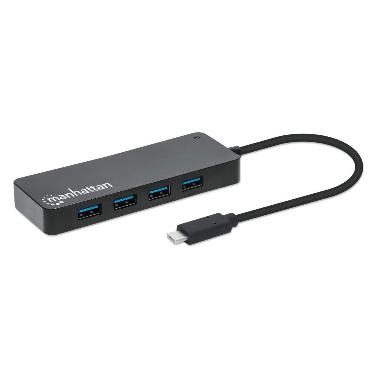 INTELLINET/MANHATTAN USB-C Dock/HUB 7-Port- 7X USB-A USB 3.0 Bus Power Black
