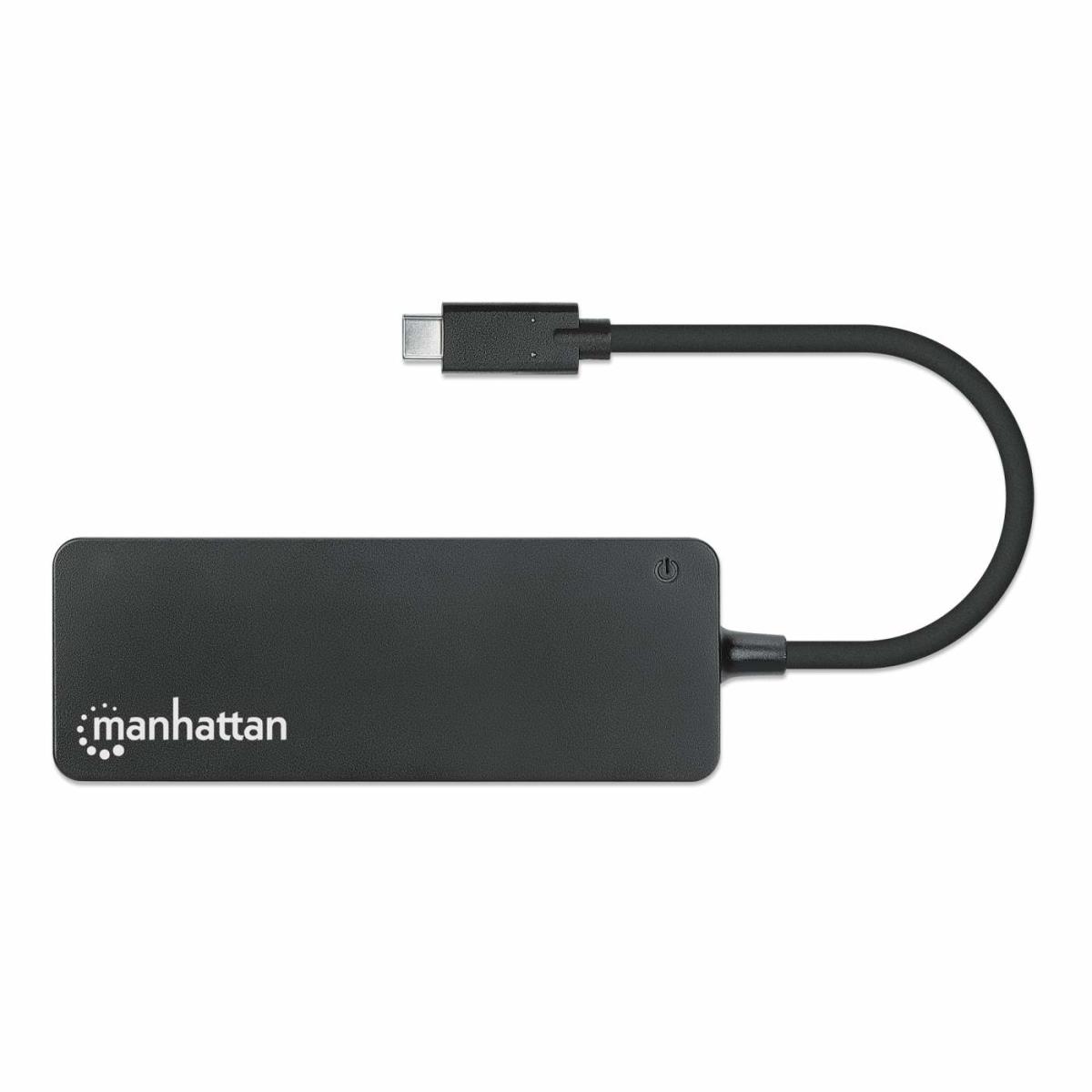INTELLINET/MANHATTAN USB-C Dock/HUB 7-Port- 7X USB-A USB 3.0 Bus Power Black