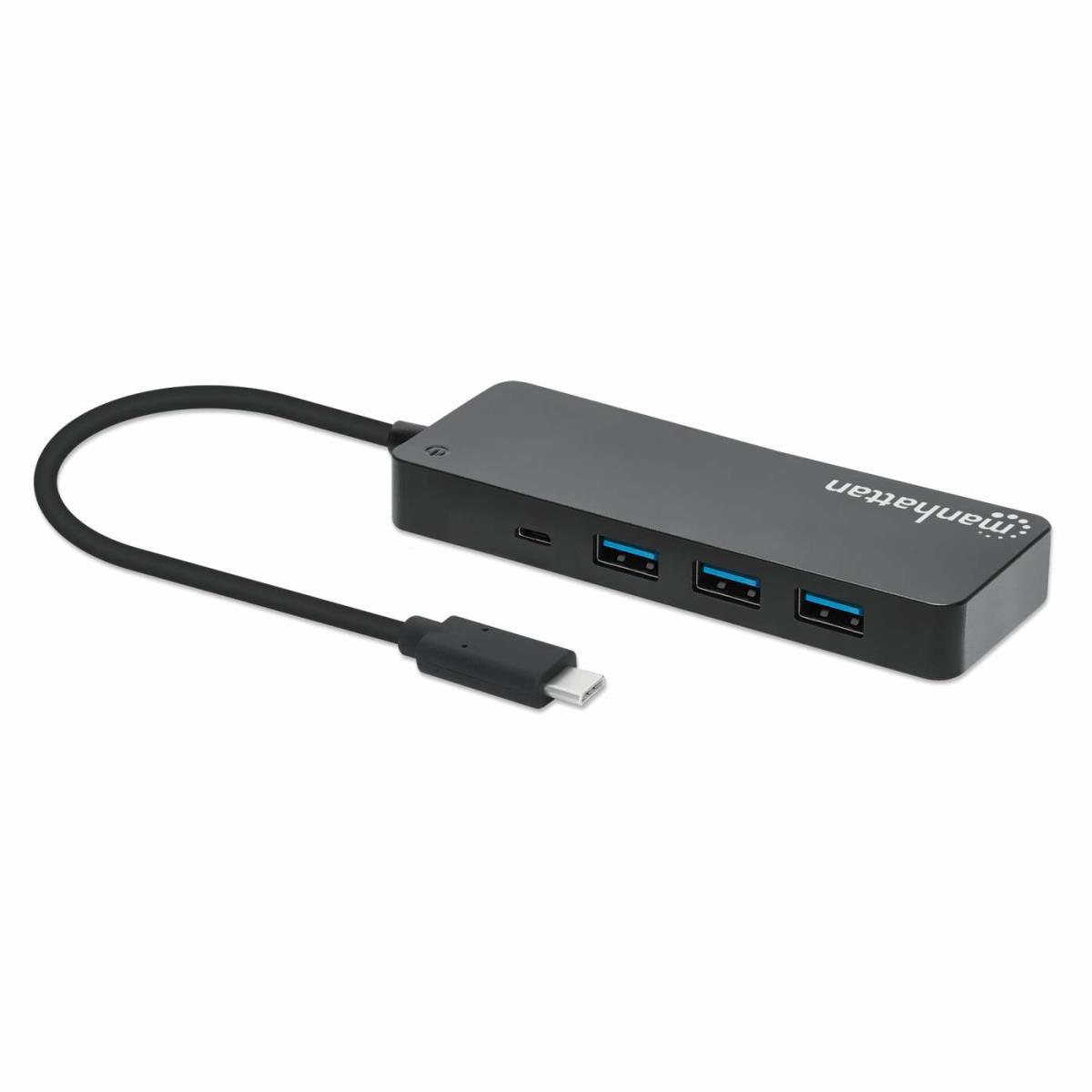 INTELLINET/MANHATTAN USB-C Dock/HUB 7-Port- 7X USB-A USB 3.0 Bus Power Black