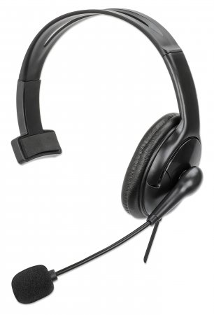 INTELLINET/MANHATTAN Headset with Reversible Microphone - Mono - USB
