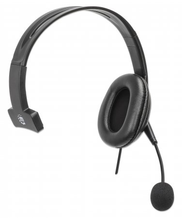 INTELLINET/MANHATTAN Headset with Reversible Microphone - Mono - USB