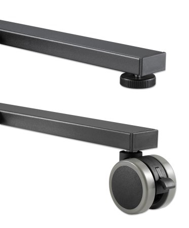 INTELLINET/MANHATTAN TV Cart - 1 TV - Tilt/Height-Adjustable - 34 to 55in - Black/Brown