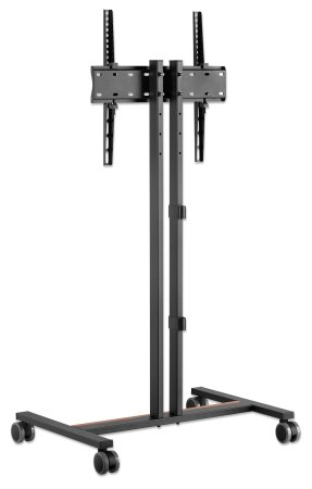 INTELLINET/MANHATTAN TV Cart - 1 TV - Tilt/Height-Adjustable - 34 to 55in - Black/Brown