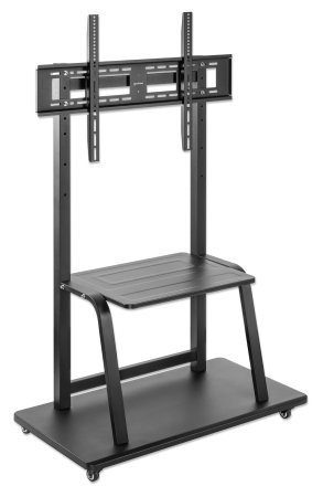 INTELLINET/MANHATTAN TV Cart - 1 TV - Height-Adjustable - 37 to 100in - Black